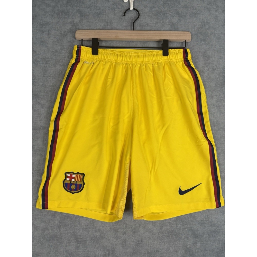 Nike FC Barcelona 2012/13 Away Soccer Shorts Men's M Yellow Dri-FIT 478330